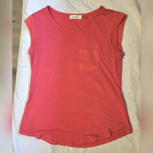 Coral Calvin Klein top
